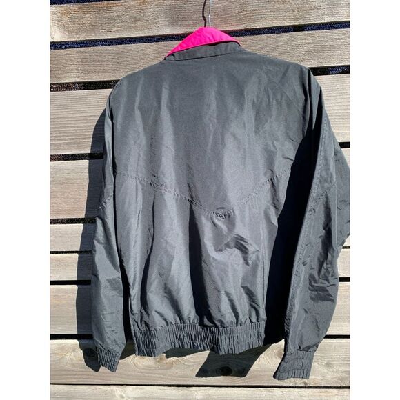 Vintage New Orleans Retro 90s L Windbreaker Jacket Anorak Black Pink Neon - Picture 4 of 5